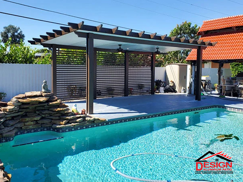 Elegant aluminum patio cover in Ocala FL, perfect for cool afternoons