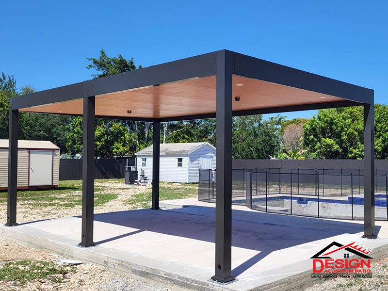 Spacious aluminum patio enclosure design in Ocala FL, perfect for entertaining